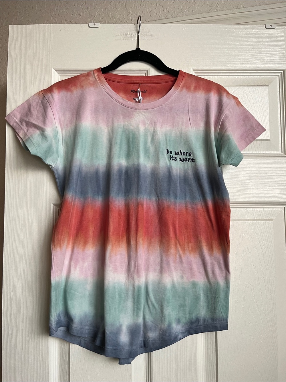 NWT Madewell x Warm Collab Tie-Dye Short Sleeve Tee in Coral, Mint, Navy, Pink